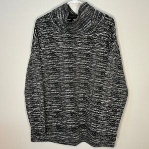 RBX Marled Black White Gray Cowl Neck Athletic Pullover Sweatshirt Women Plus XL